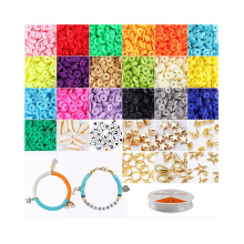 Amazon Hot Sale 5,100 Pcs Clay Heishi Beads, Flat Round Polymer Clay Beads DIY Jewelry Marking Kit